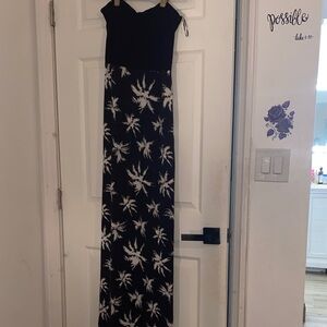 Hurley Black and White Palm Print Dress